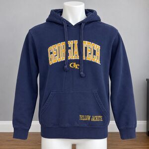 Georgia Tech Yellow Jackets Hoodie Mens S Knights Apparel NCAA Embroidered Navy